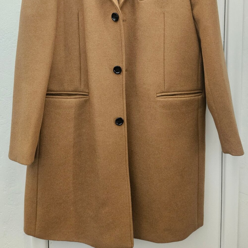 J.Crew Thompson Topcoat Mens Dark Camel 46 Classic Timeless Rain Cold NWT - Picture 3 of 4